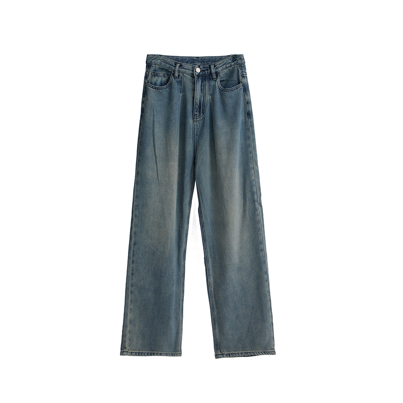 Distressed Loose Fit Wide-Leg Jeans